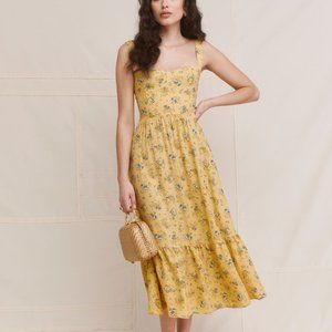 Reformation Celestia Dress in Yellow Floral Size 6